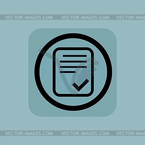 Pale blue approved document sign - vector clipart