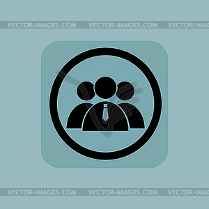 Pale blue user group sign - vector image