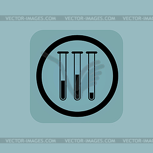 Pale blue test-tubes sign - vector clip art