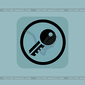 Pale blue key sign - vector clip art