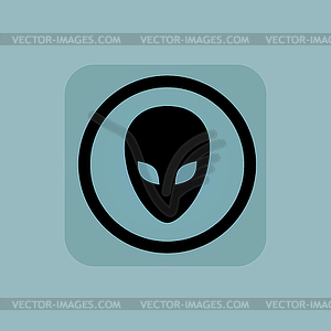 Pale blue alien sign - vector clipart