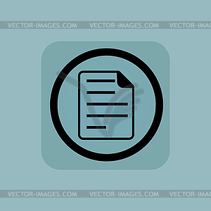 Pale blue document sign - color vector clipart