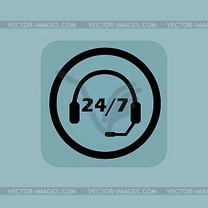 Pale blue support sign - vector image