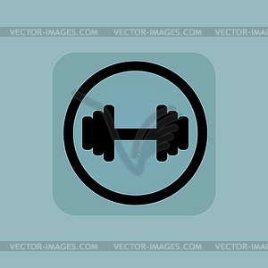 Pale blue barbell sign - vector clipart