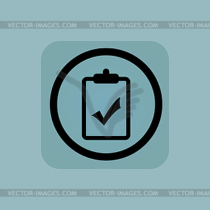 Pale blue clipboard YES sign - vector image