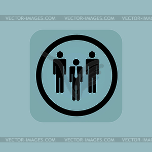 Pale blue work team sign - vector clipart