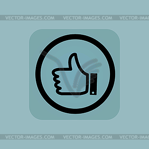 Pale blue like sign - vector image