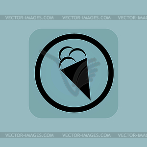 Pale blue ice cream sign - vector clip art