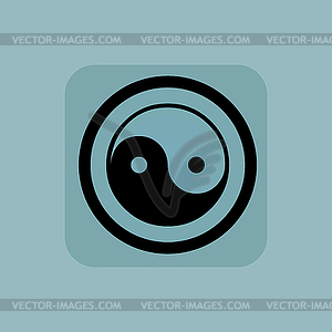 Pale blue ying yang sign - vector clipart