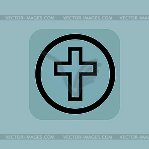 Бледно-голубой христианский крест знак - клипарт