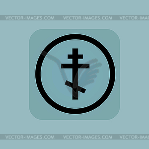 Pale blue orthodox cross sign - vector clipart