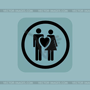 Pale blue love couple sign - vector clipart