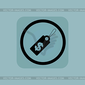 Pale blue dollar price sign - vector image