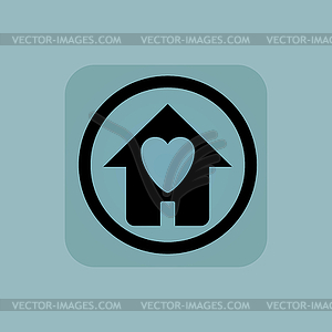 Бледно-голубой любимый знак дома - стоковое векторное изображение