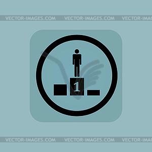 Pale blue pedestal sign - vector image