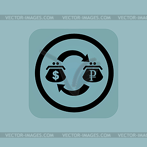 Pale blue dollar-ruble exchange sign - vector clipart