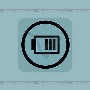 Pale blue half charged sign - vector clipart