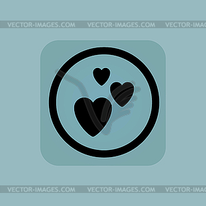 Pale blue love sign - vector image