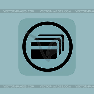 Pale blue credit card sign - vector clipart