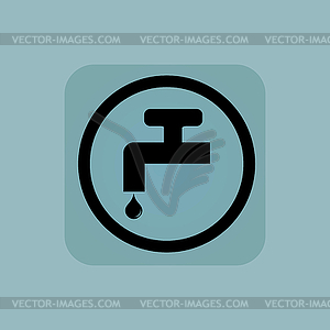 Pale blue water tap sign - vector clipart