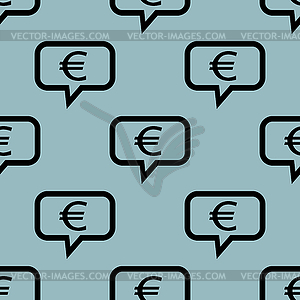 Pale blue euro message pattern - vector image