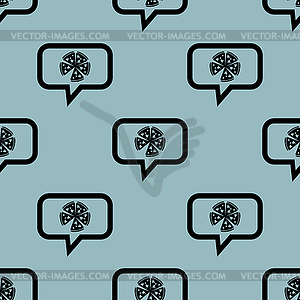 Pale blue pizza message pattern - vector image