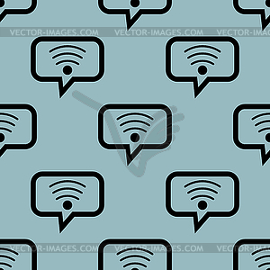 Pale blue Wi-Fi message pattern - vector image