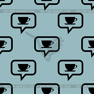 Pale blue cup message pattern - vector clipart