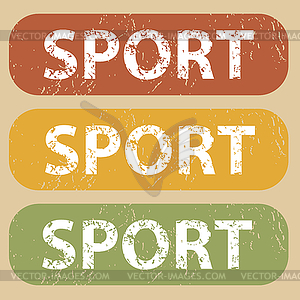 Vintage SPORT stamp set - vector clipart