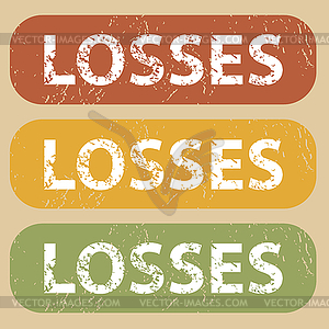 Vintage LOSSES stamp set - vector clip art