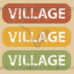 Vintage VILLAGE stamp set - vector clip art