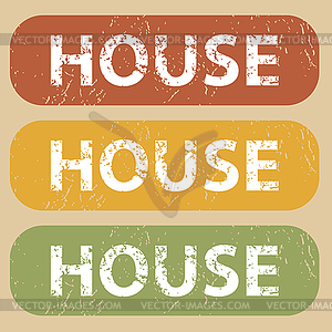 Vintage HOUSE stamp set - vector image