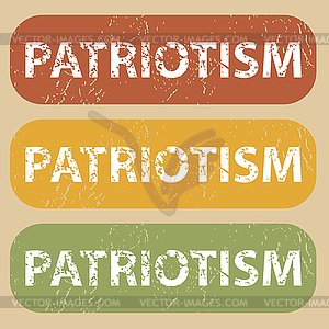 Vintage PATRIOTISM stamp set - vector clipart