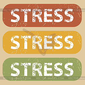 Vintage STRESS stamp set - vector image