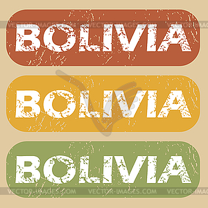 Vintage Bolivia stamp set - vector clip art