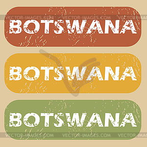 Vintage Botswana stamp set - vector clipart