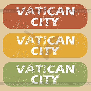 Vintage Vatican City stamp set - vector clipart