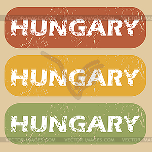 Vintage Hungary stamp set - vector image