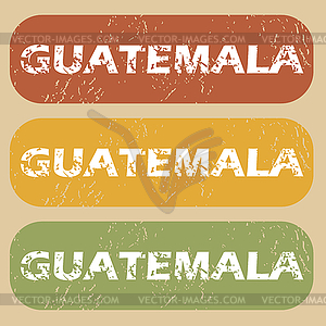Урожай Гватемала штамп набор - графика в векторе
