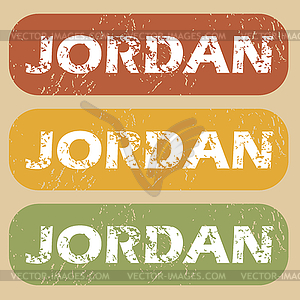 Vintage Jordan stamp set - vector clipart