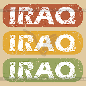 Vintage Iraq stamp set - vector clipart