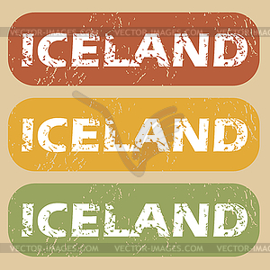 Vintage Iceland stamp set - vector clipart / vector image