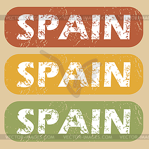 Vintage Spain stamp set - vector image