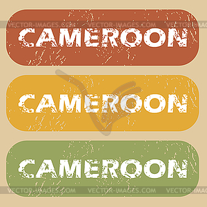 Vintage Cameroon stamp set - color vector clipart