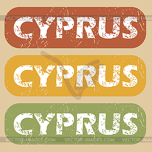 Vintage Cyprus stamp set - vector image