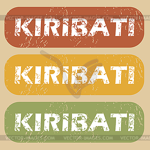 Vintage Kiribati stamp set - vector clip art