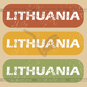 Vintage Lithuania stamp set - vector clipart