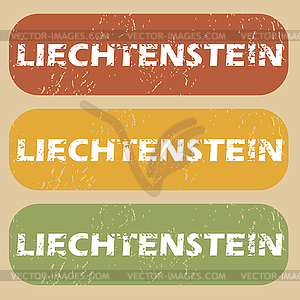 Vintage Liechtenstein stamp set - color vector clipart