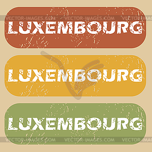 Vintage Luxembourg stamp set - vector image