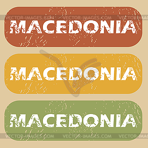 Vintage Macedonia stamp set - vector image